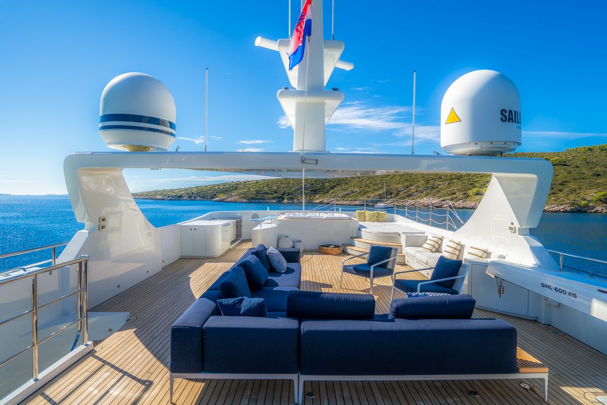 Deck of Silent World, a Gulet Motoryacht yacht at Split, Croatia