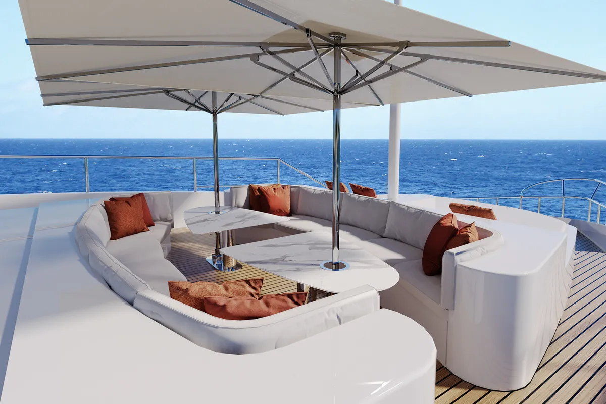 Deck of Silent World, a Gulet Motoryacht yacht at Split, Croatia