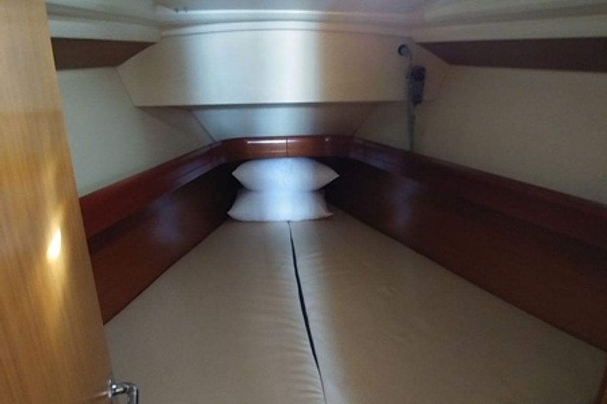 Cabin on Catrina, a Jeanneau Sun Odyssey 36i sailboat at Municipal Unit of Elefsina, Greece