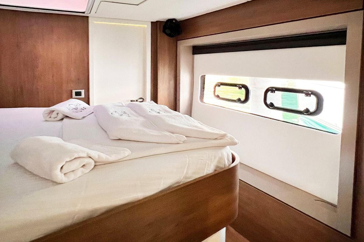 Head on Honour, a Bali 4.8 OW catamaran at Fethiye, Turkey
