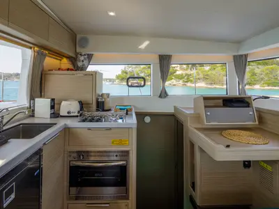 Galley of Demy, a Lagoon 40 catamaran at Municipal Unit of Kranidi, Greece