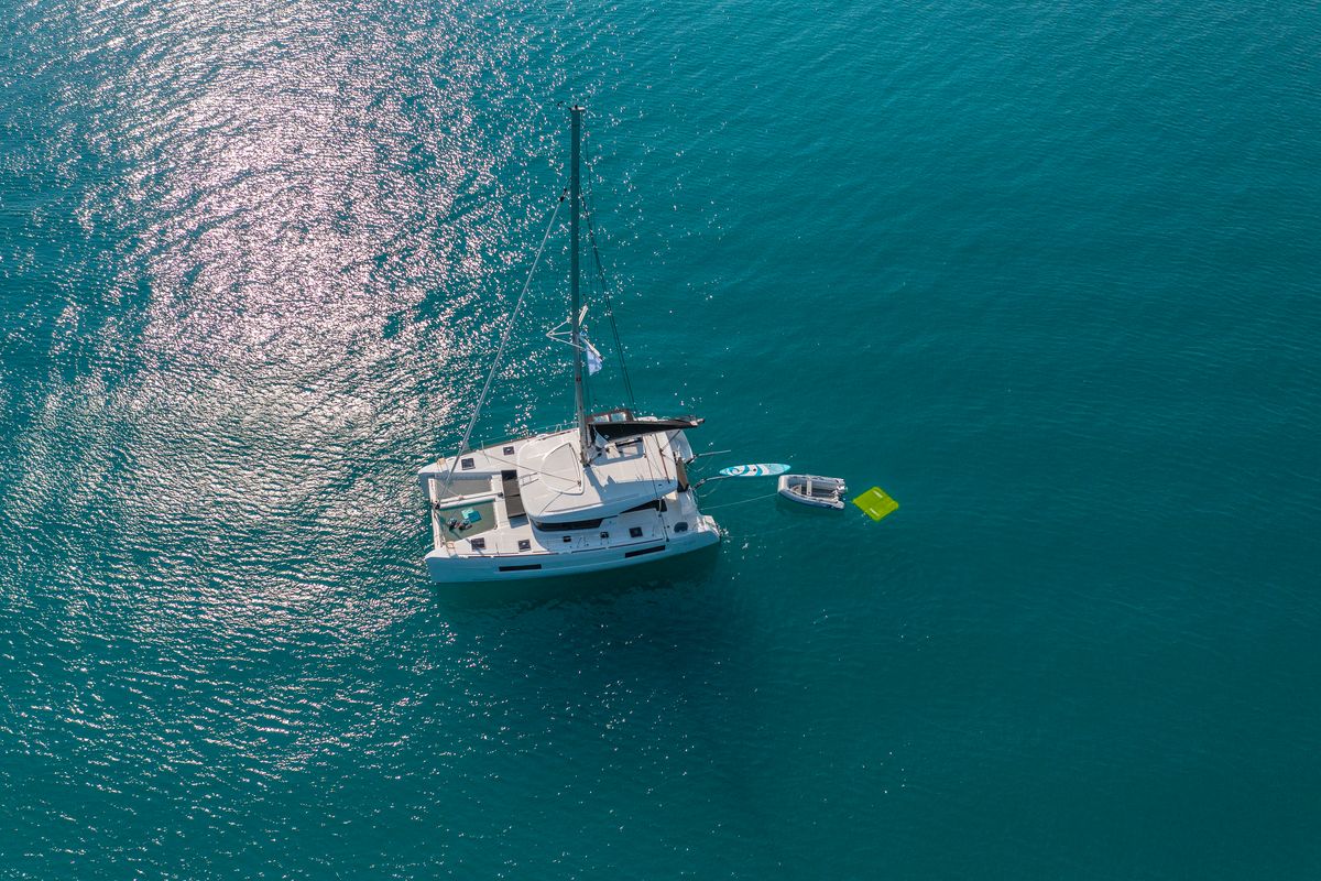 Exterior view of Demy, a Lagoon 40 catamaran at Municipal Unit of Kranidi, Greece