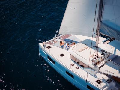 Exterior view of Vanesa, a Lagoon 46 catamaran at Seget Donji, Croatia