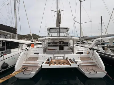 Vanesa, a Lagoon 46 catamaran at Seget Donji, Croatia