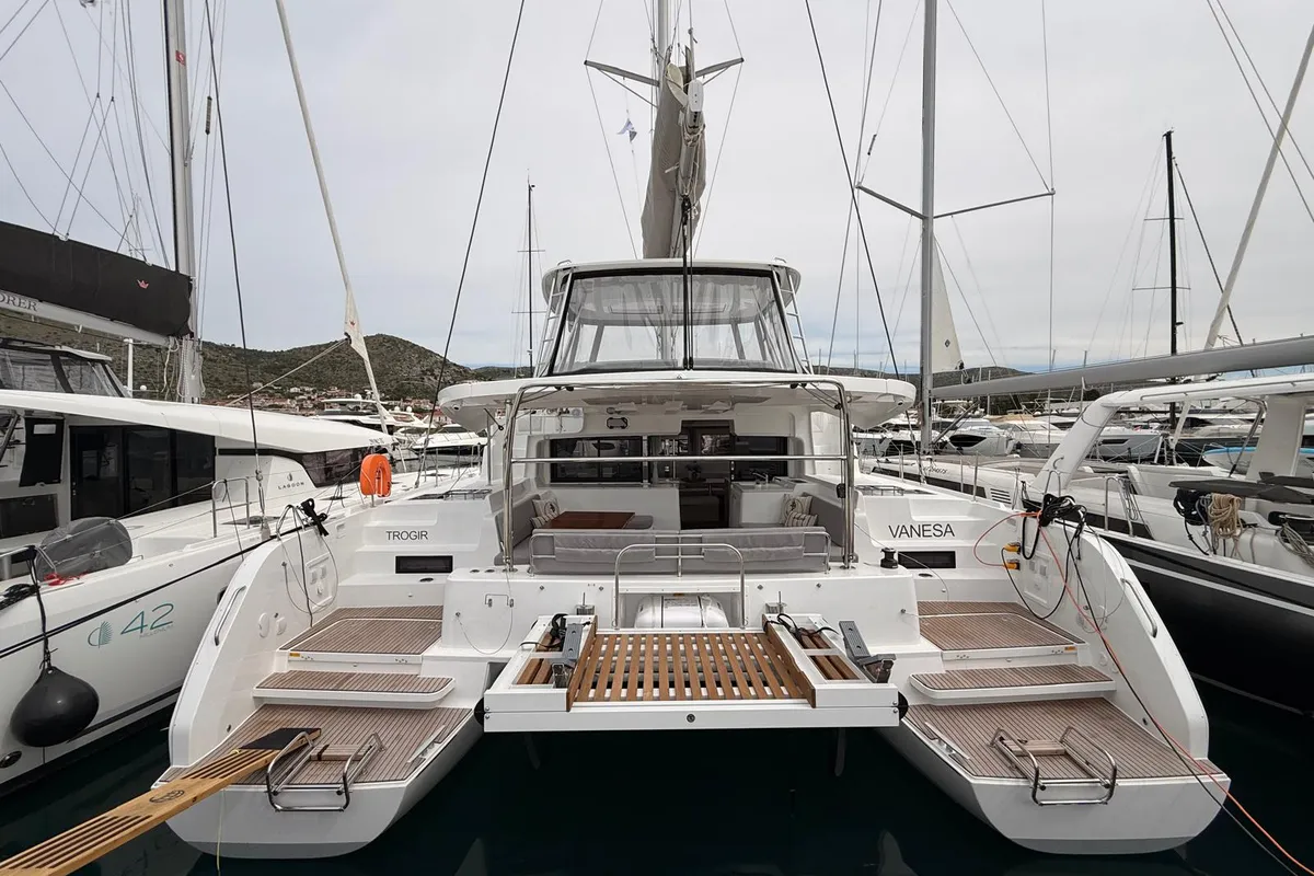 Vanesa, a Lagoon 46 catamaran at Seget Donji, Croatia