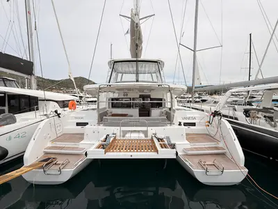 Vanesa, a Lagoon 46 catamaran at Seget Donji, Croatia