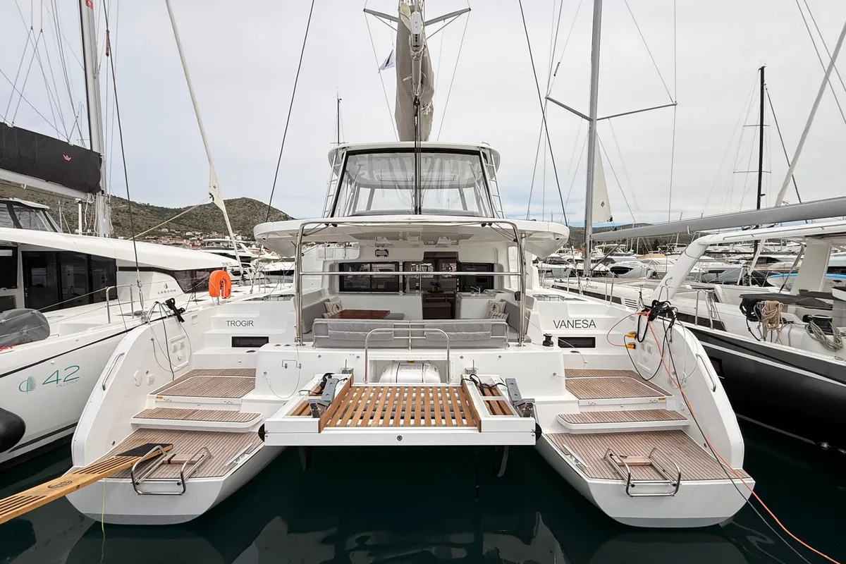Vanesa, a Lagoon 46 catamaran at Seget Donji, Croatia