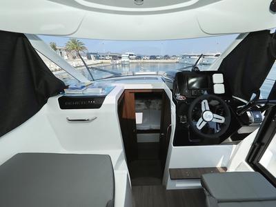 Cockpit of Freeya, a Beneteau Antares 9 OB motorboat at Grad Biograd na Moru, Croatia