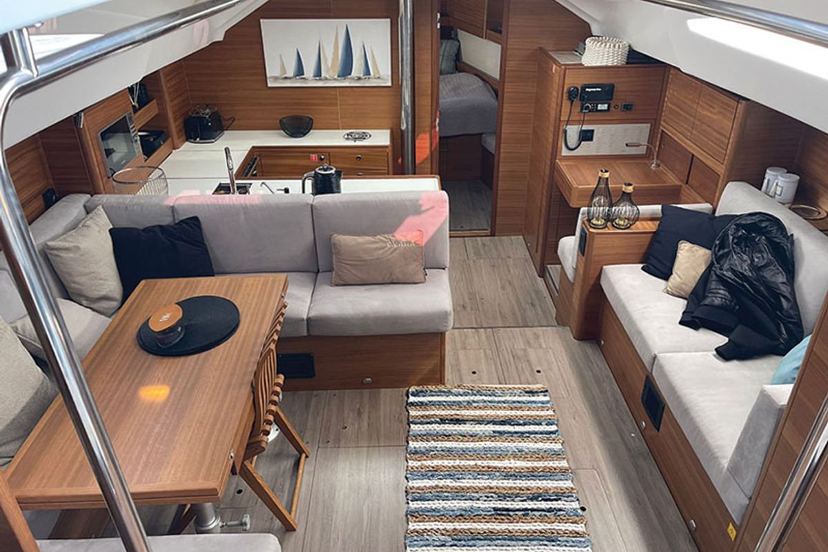 Salon of Evana, a Elan Impression 50.1 sailboat at Grad Šibenik, Croatia