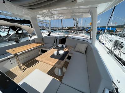 Deck of Time Off, a Hanse Yachts Hanse 460 sailboat at Rosignano Solvay, Italy