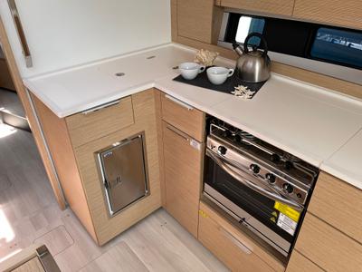 Galley of Time Off, a Hanse Yachts Hanse 460 sailboat at Rosignano Solvay, Italy