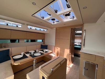 Salon of Time Off, a Hanse Yachts Hanse 460 sailboat at Rosignano Solvay, Italy