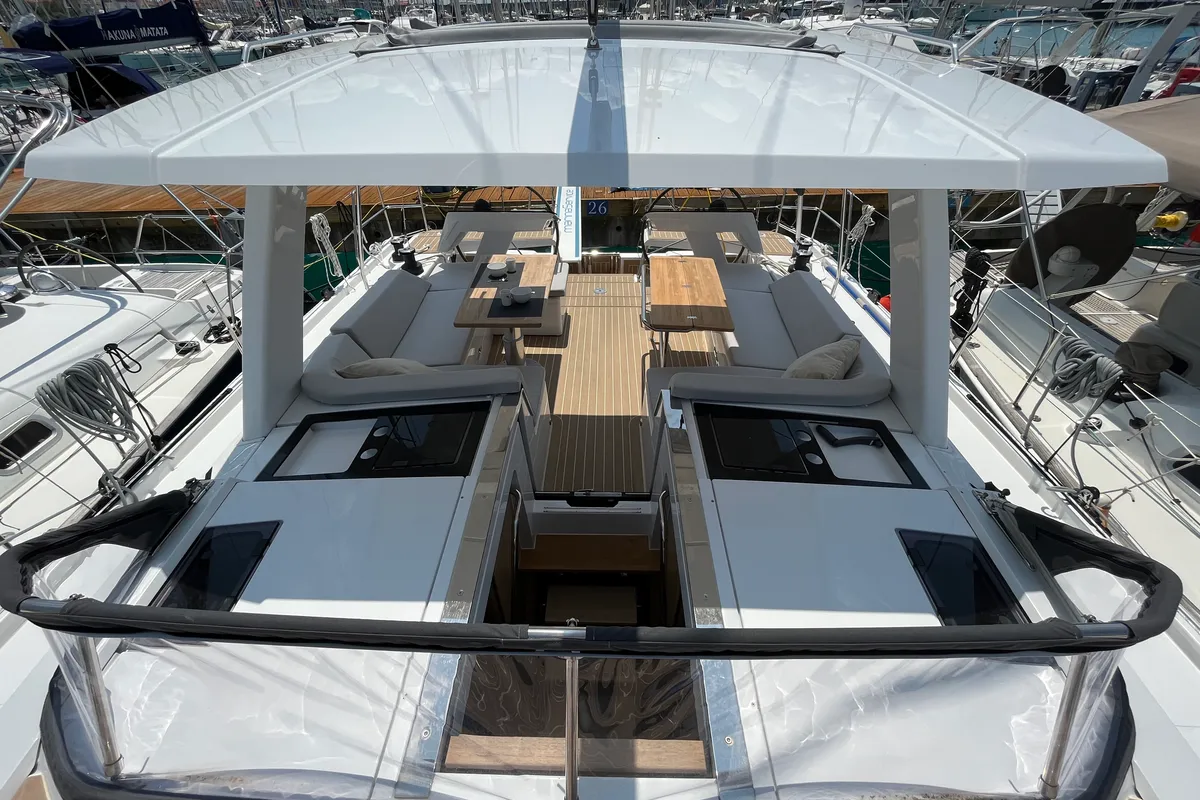 Deck of Time Off, a Hanse Yachts Hanse 460 sailboat at Rosignano Solvay, Italy