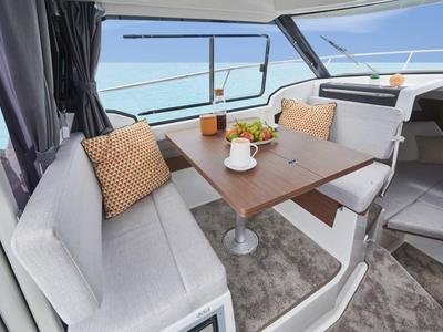 Salon of Merry Fisher, a Jeanneau Merry Fisher 795 motorboat at Grad Vodice, Croatia