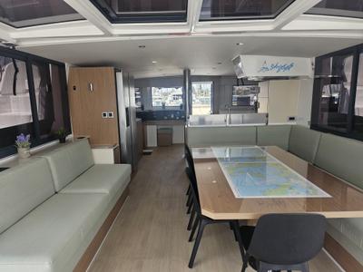 Salon of Destiny, a Bali 4.8 catamaran at Athens, Greece