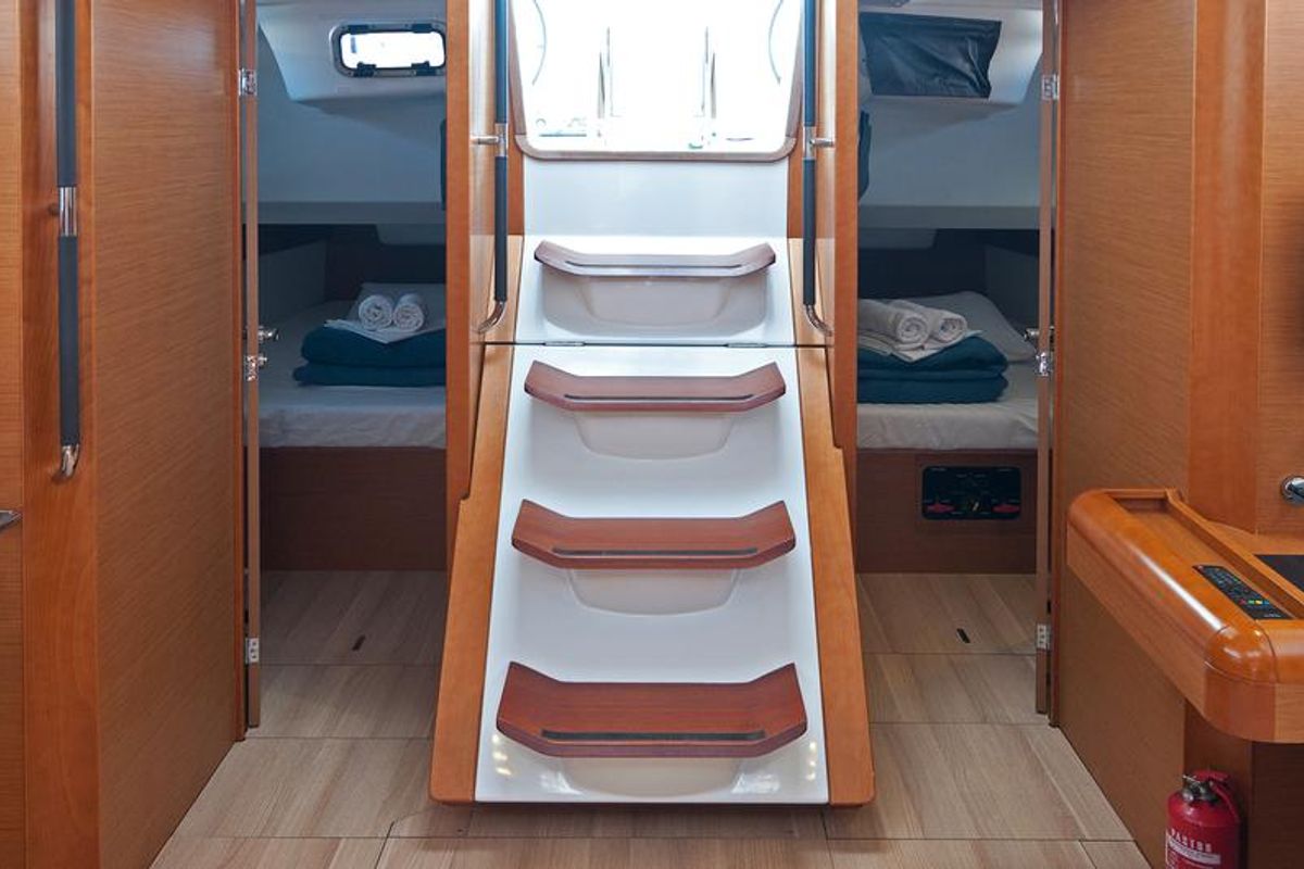 Cabin on South Kiss, a Jeanneau Sun Odyssey 469 sailboat at Split, Croatia