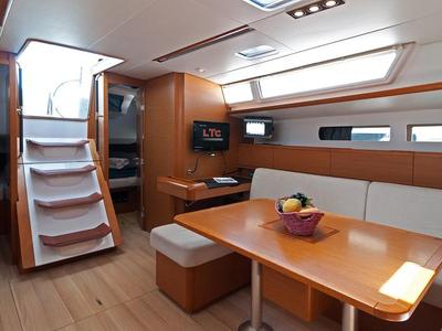 Salon of South Kiss, a Jeanneau Sun Odyssey 469 sailboat at Split, Croatia