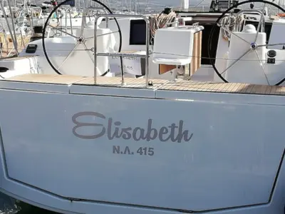 Cockpit of Elizabeth, a Dufour 460 Grand Large sailboat at Municipal Unit of Palairos, Greece