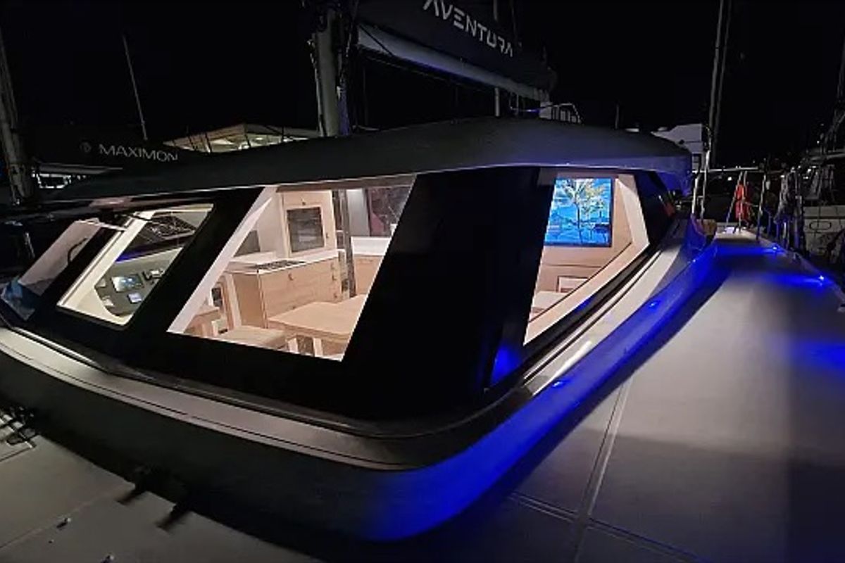 Exterior view of Cajha, a Aventura Catamarans Aventura 45 catamaran at Seget Donji, Croatia