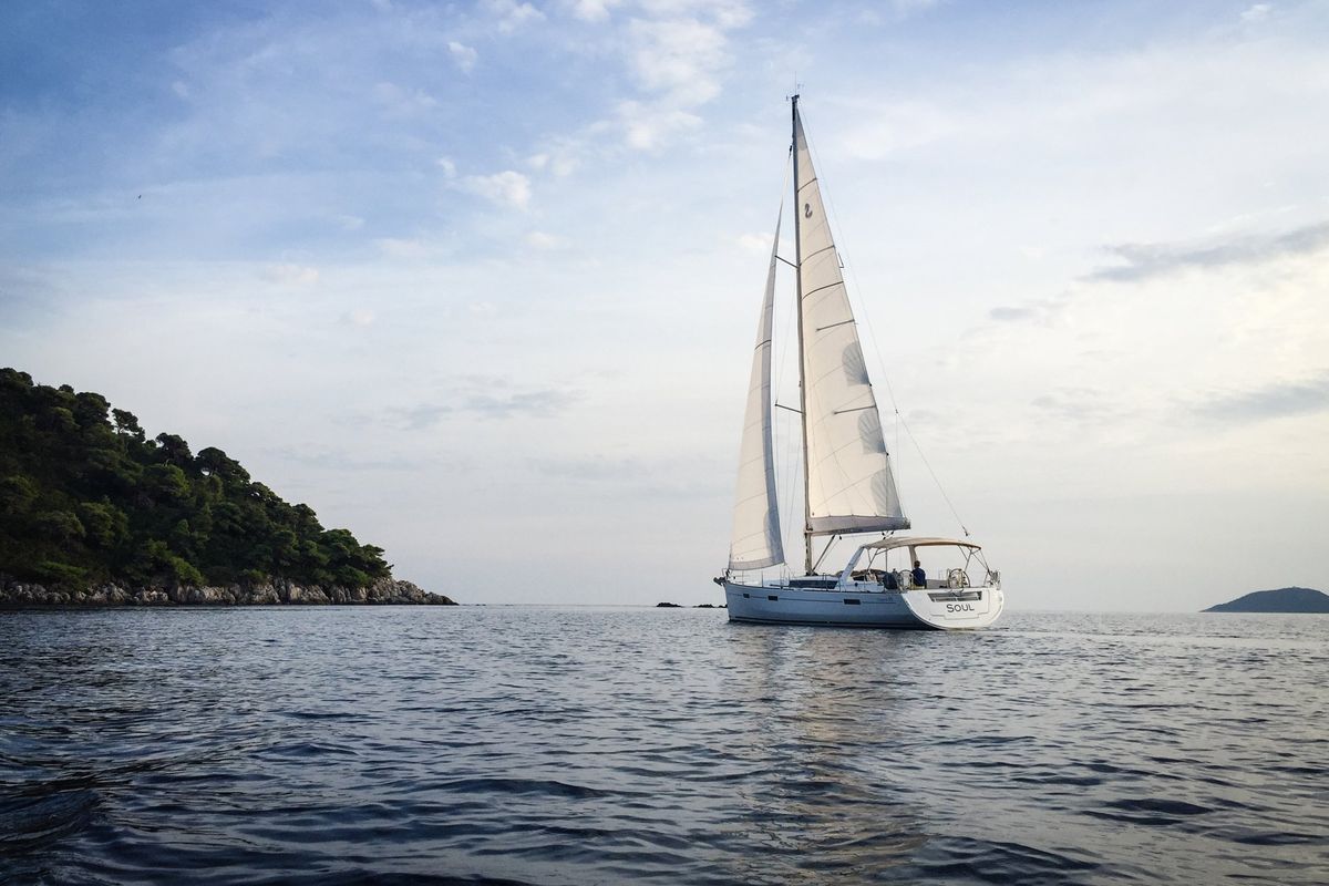 Exterior view of Soul, a Beneteau Oceanis 45 sailboat at Tivat, Montenegro