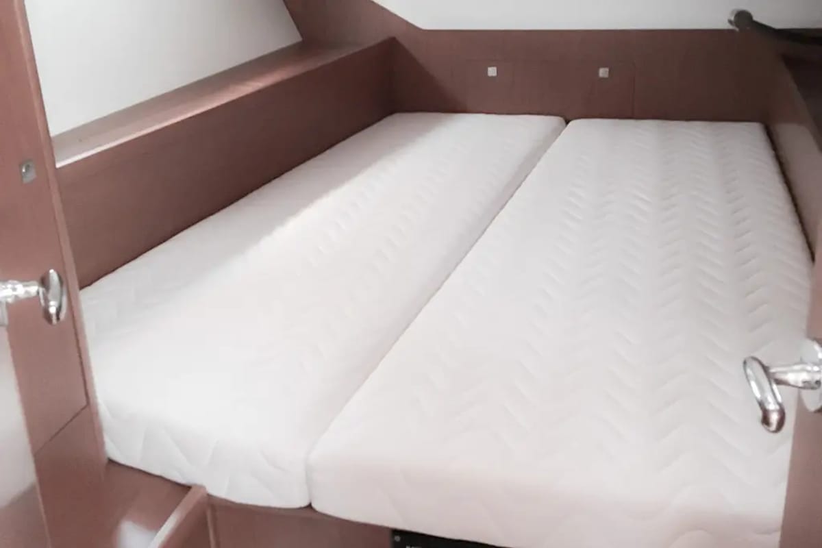 Cabin on Soul, a Beneteau Oceanis 45 sailboat at Tivat, Montenegro