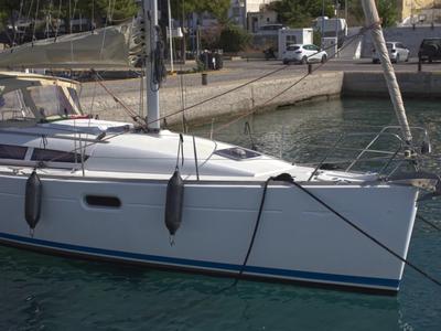 Cockpit of Candy, a Jeanneau Sun Odyssey 36i sailboat at Municipal Unit of Megara, Greece