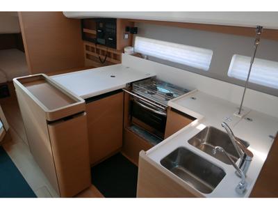 Galley of Frenetica, a Jeanneau Sun Odyssey 440 sailboat at San Vincenzo, Italy