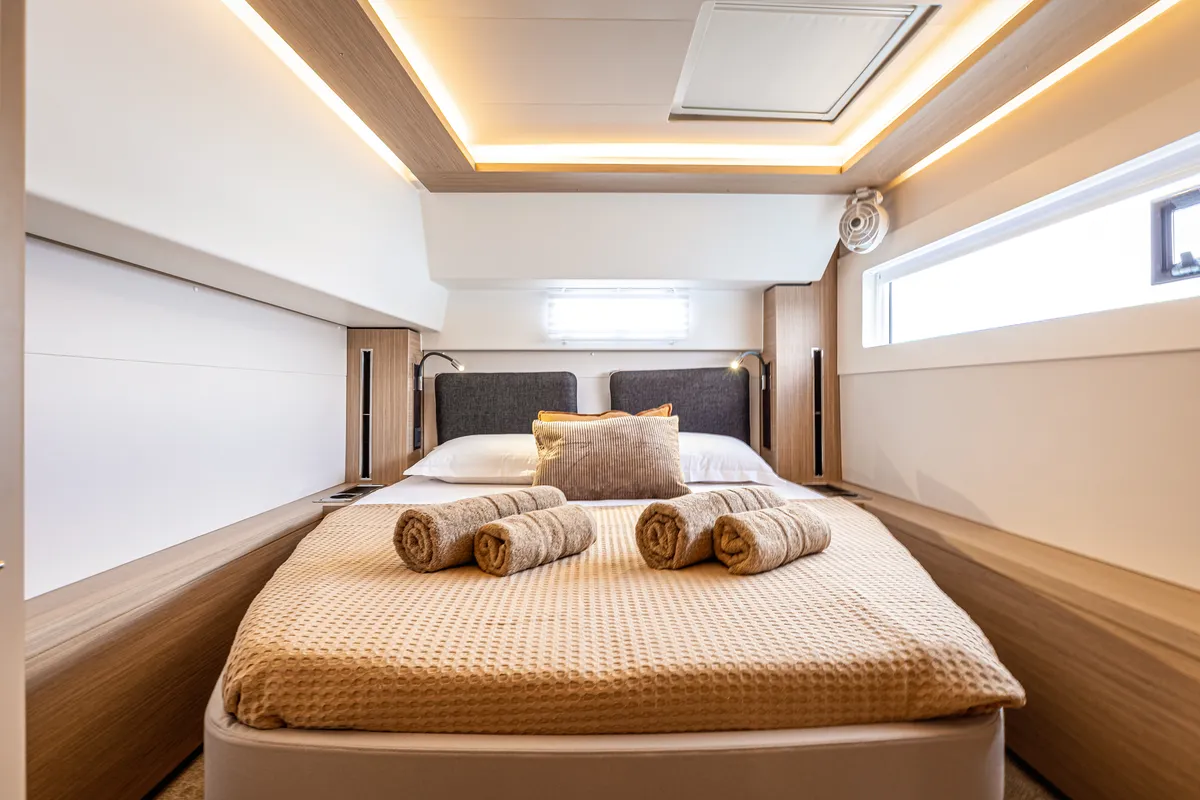 Cabin on M&M, a Lagoon 46 catamaran at Municipal Unit of Kranidi, Greece