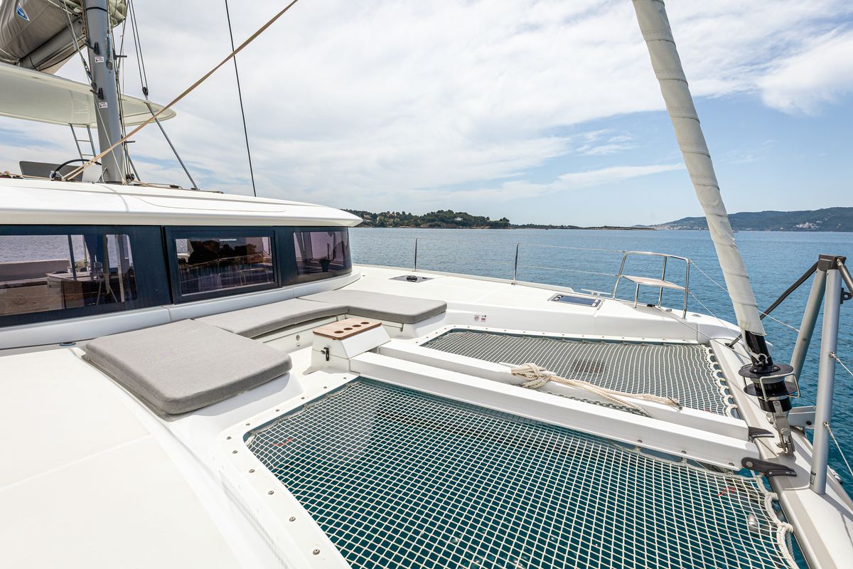 Deck of M&M, a Lagoon 46 catamaran at Municipal Unit of Kranidi, Greece