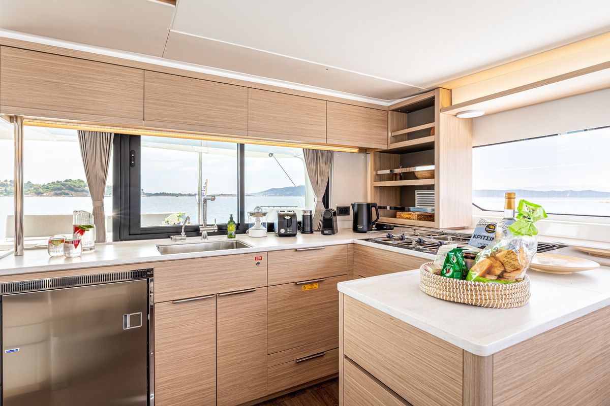 Galley of M&M, a Lagoon 46 catamaran at Municipal Unit of Kranidi, Greece