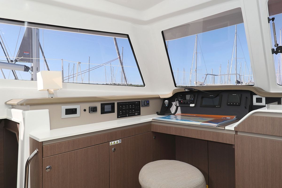 Cockpit of 4 Friends, a Bali Catspace catamaran at Grad Trogir, Croatia
