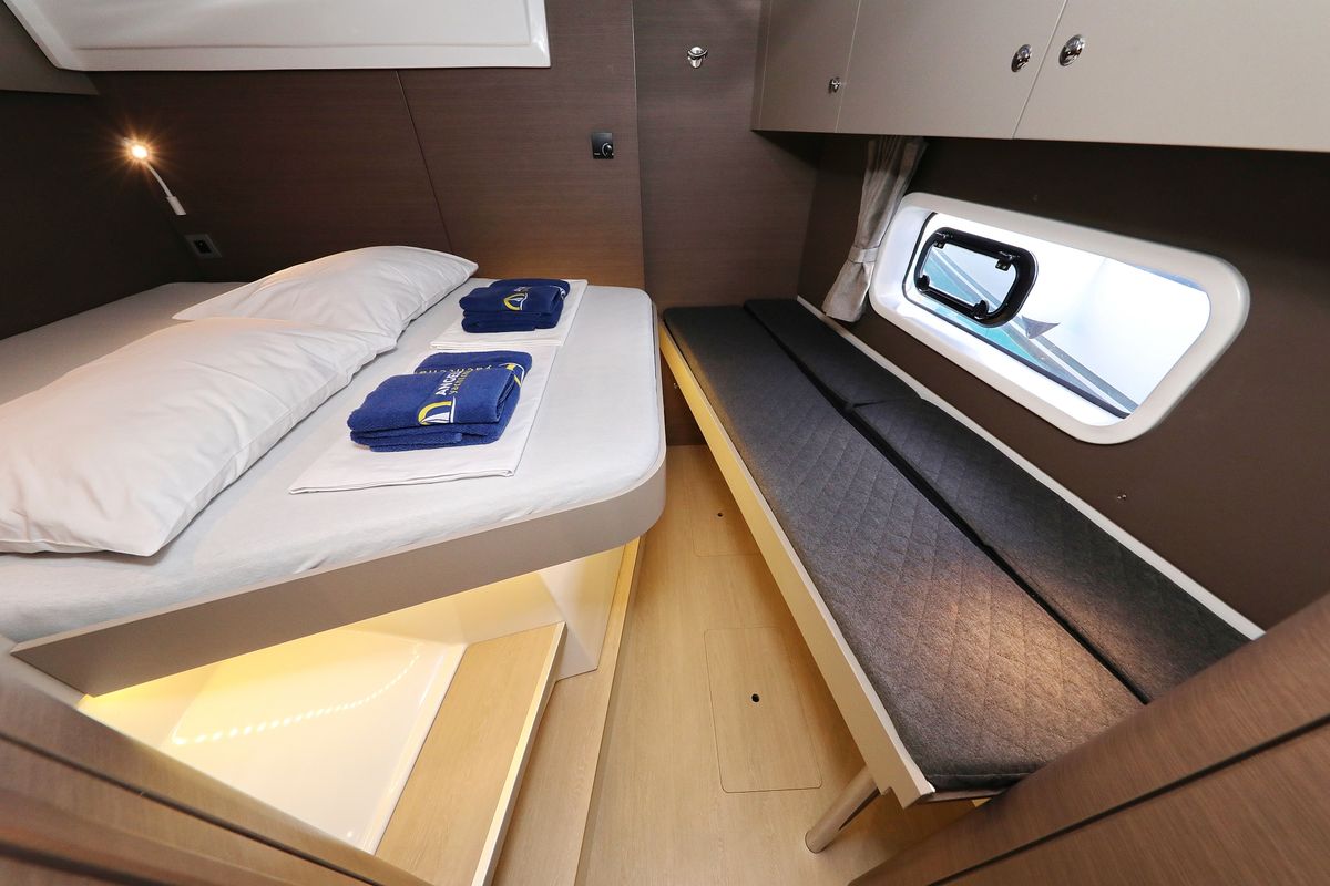 Cabin on 4 Friends, a Bali Catspace catamaran at Grad Trogir, Croatia