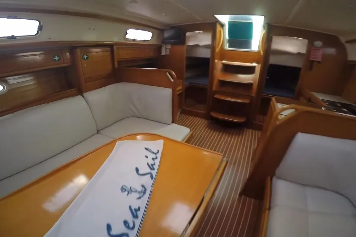 Salon of Alexandros I, a Bavaria 37 sailboat at Municipal Unit of Lefkada, Greece