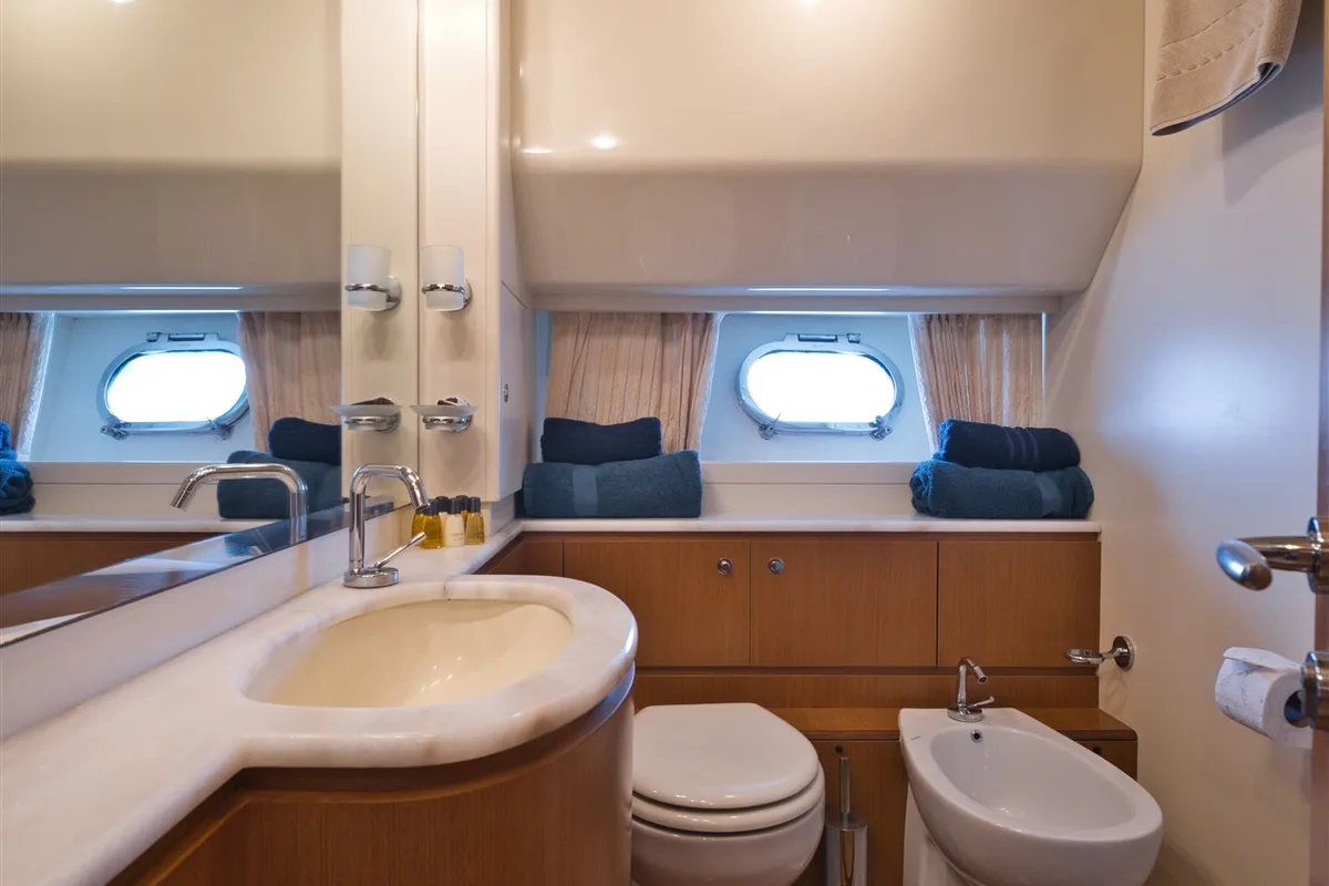 Head on Dominique, a Ferretti 681 yacht at Zadar, Croatia