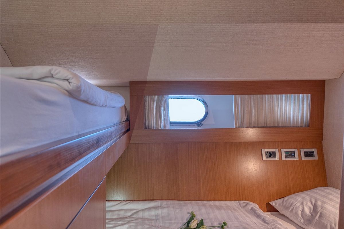 Cabin on Dominique, a Ferretti 681 yacht at Zadar, Croatia