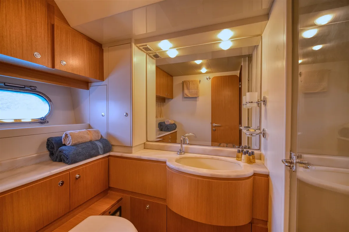 Head on Dominique, a Ferretti 681 yacht at Zadar, Croatia
