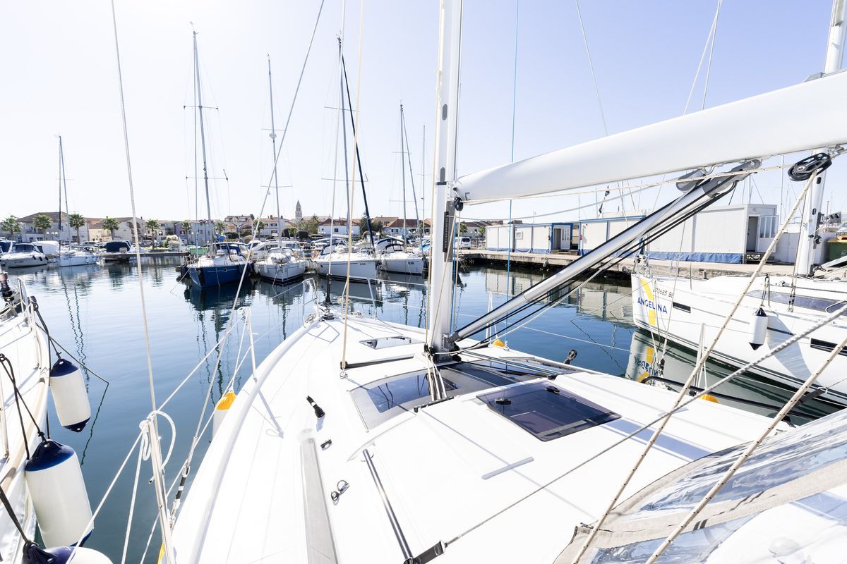 Exterior view of Lumi, a Dufour 37 sailboat at Grad Biograd na Moru, Croatia
