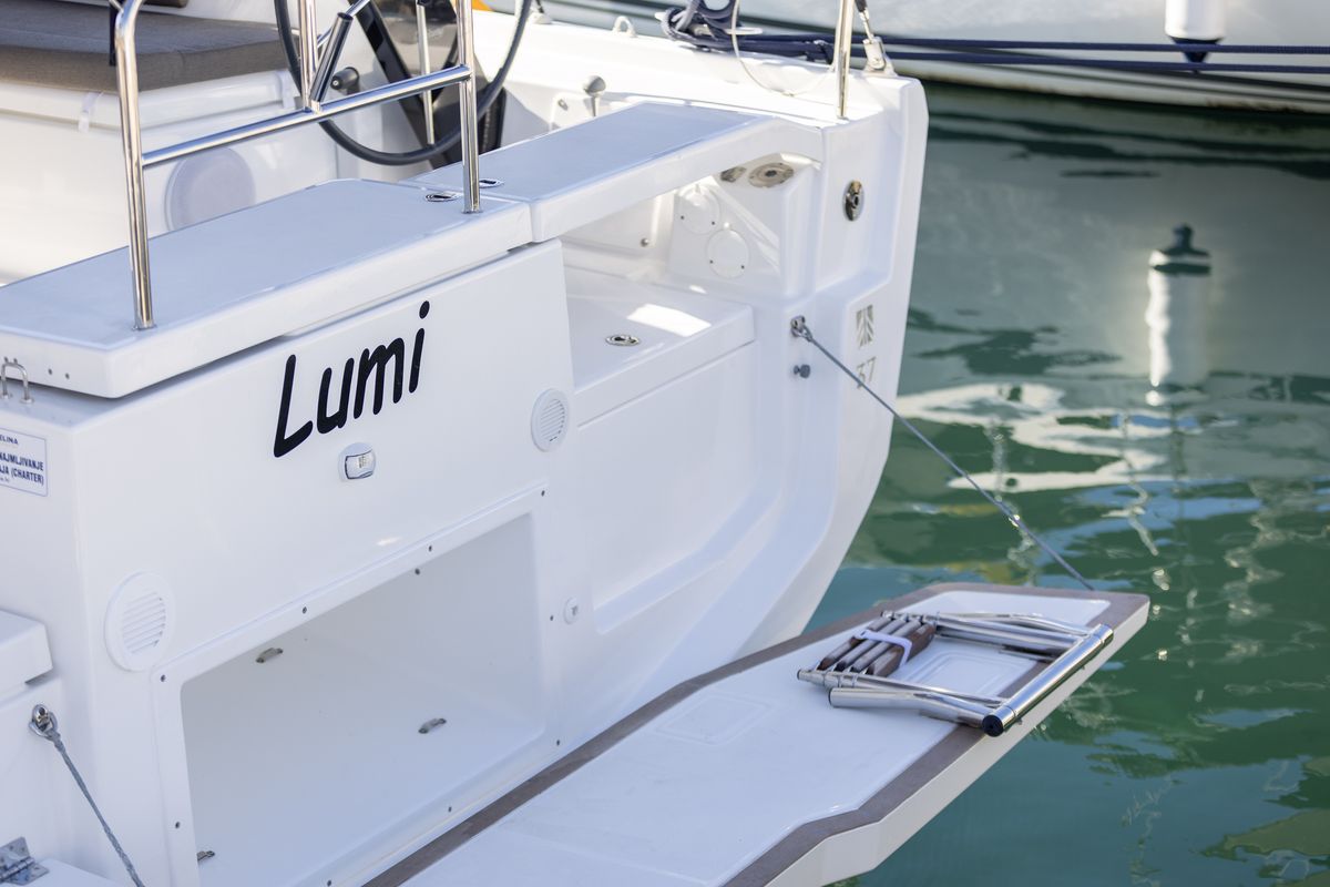 Exterior view of Lumi, a Dufour 37 sailboat at Grad Biograd na Moru, Croatia
