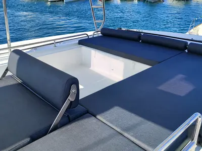 Cabin on Naf, a Lagoon 51 catamaran at Lavreotiki Municipal Unit, Greece