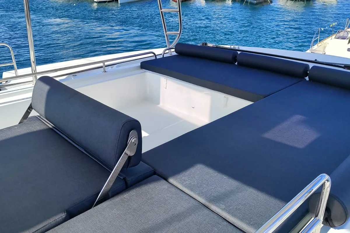 Naf, a Lagoon 51 catamaran at Lavreotiki Municipal Unit, Greece