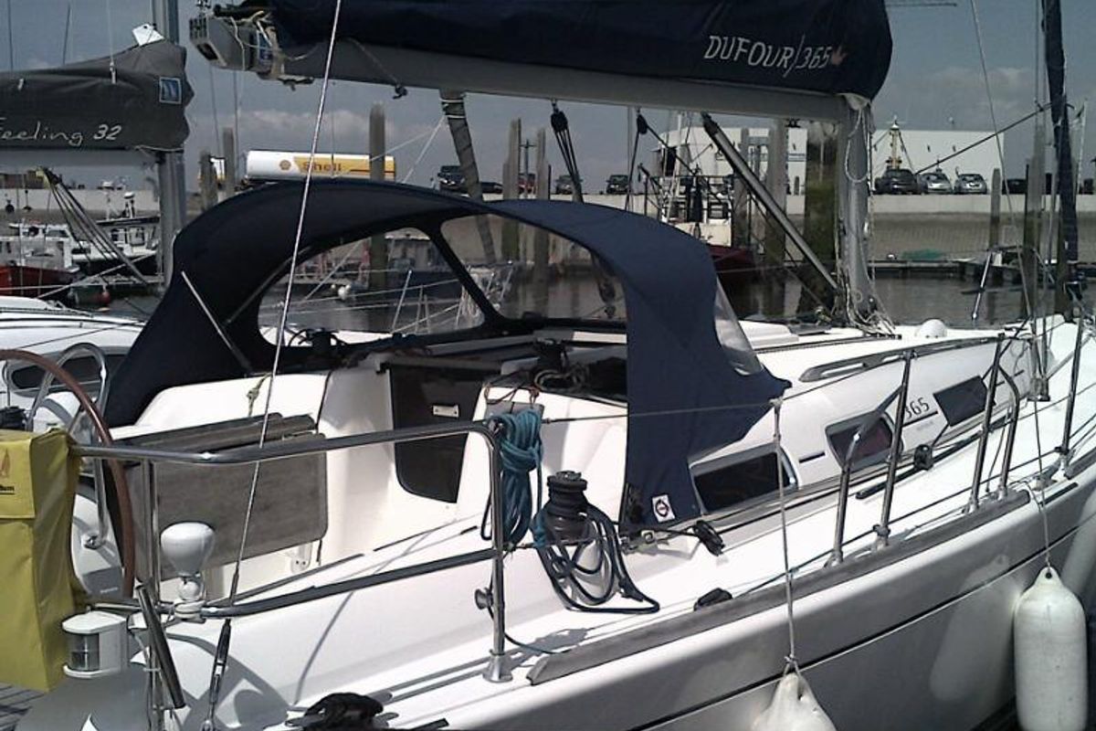 Exterior view of My Dream, a Dufour 365 sailboat at Yerseke, Netherlands