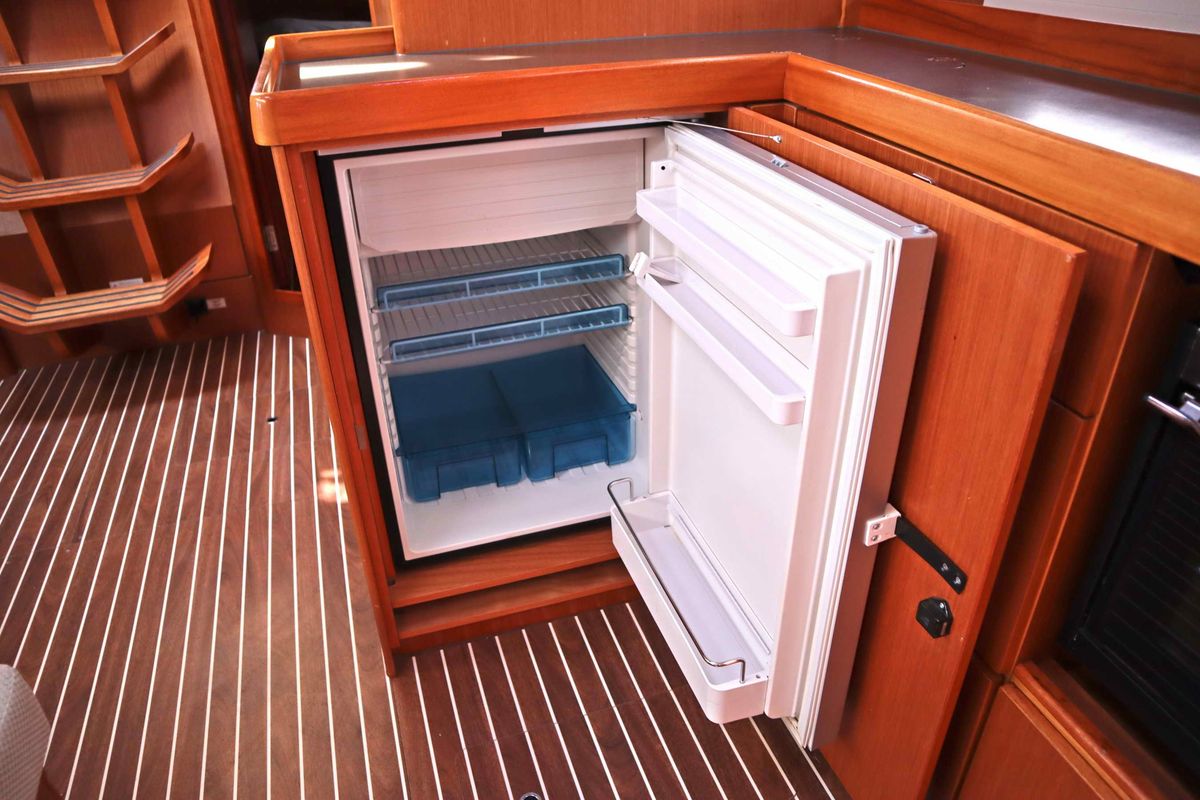 Galley of Stavento, a Bavaria Cruiser 46 sailboat at Kontokali, Greece
