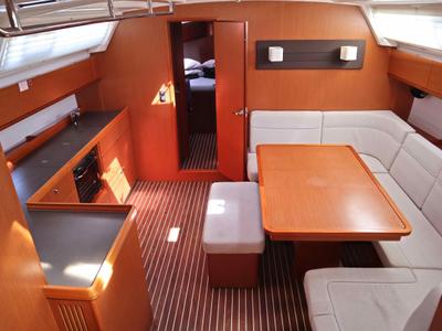 Salon of Stavento, a Bavaria Cruiser 46 sailboat at Kontokali, Greece