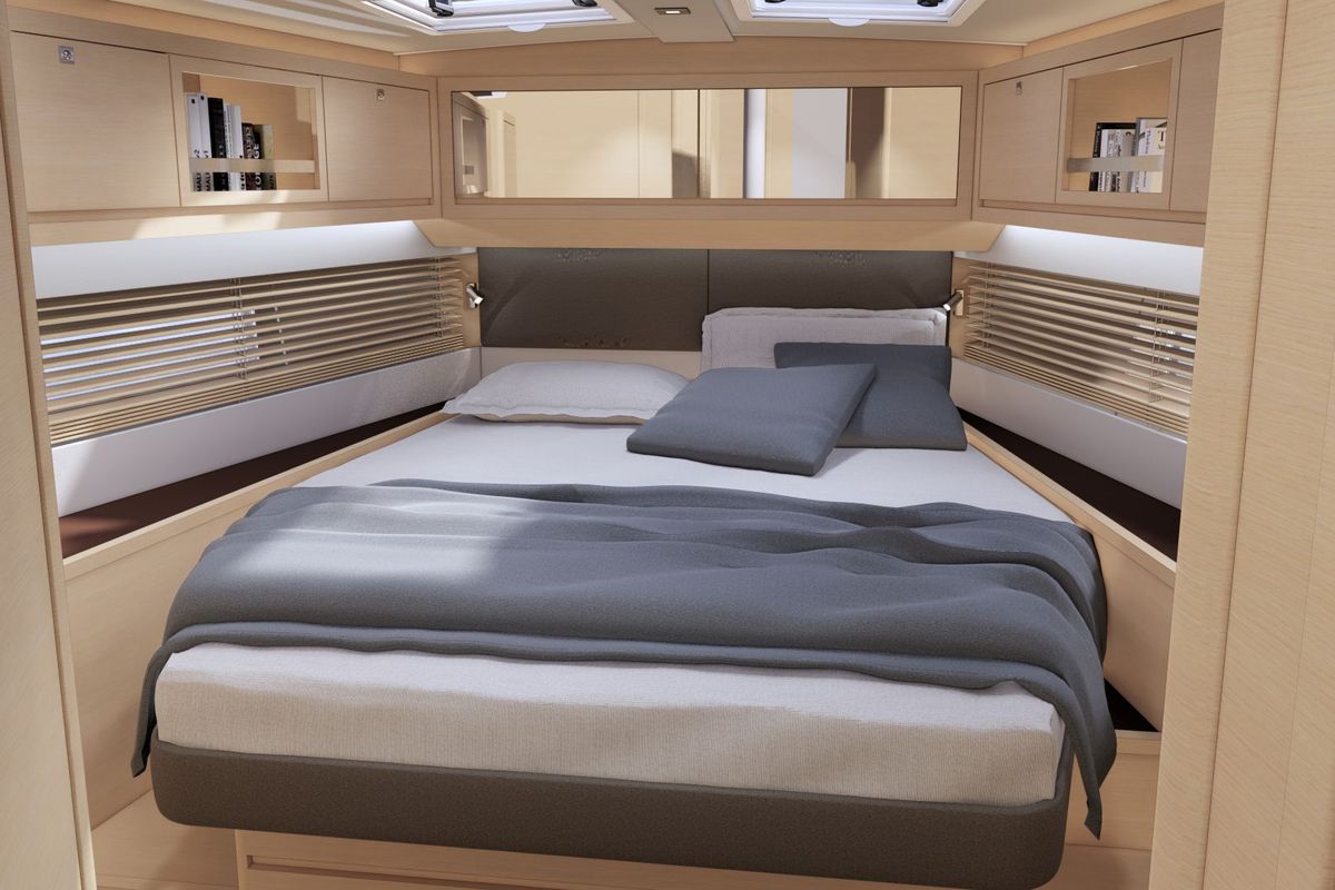 Cabin on Blue Mermaid, a Dufour 470 sailboat at Lavreotiki Municipal Unit, Greece