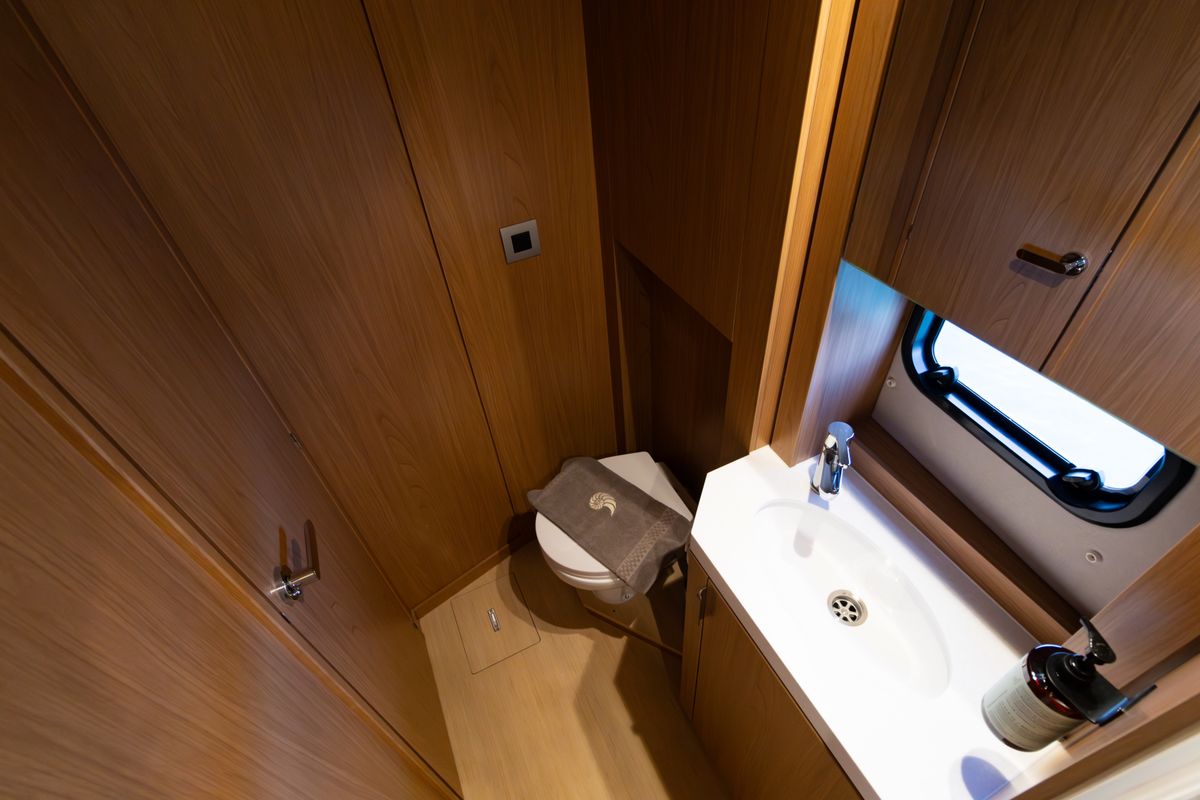 Head on Zizi II, a Bali 4.6 catamaran at Preveza, Greece