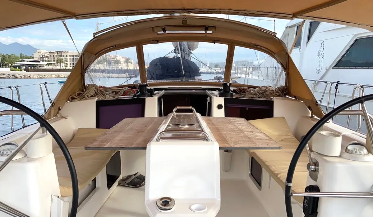 Sunny Wind, a Dufour Dufour 460 Grand Large sailboat at Tivat, Montenegro