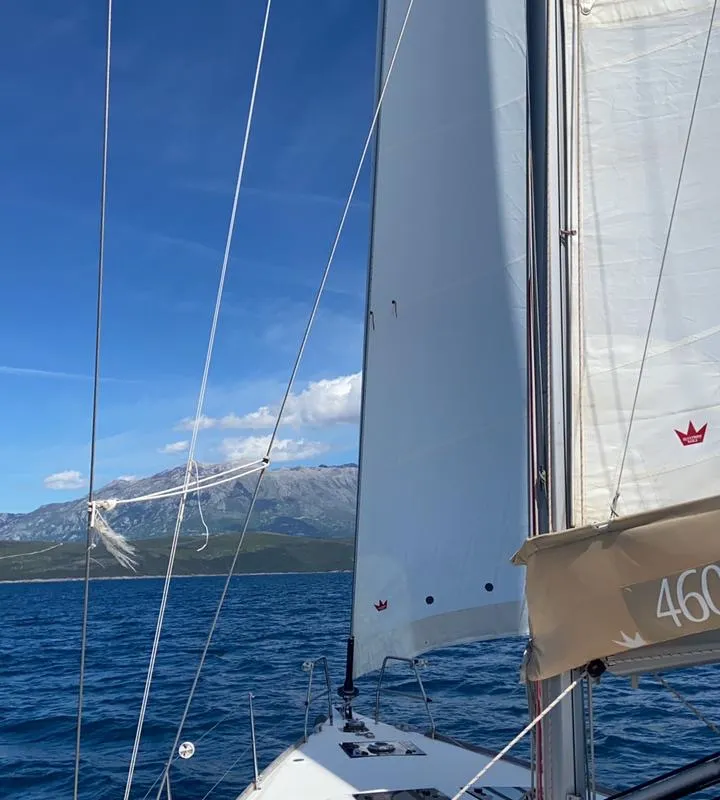 Sunny Wind, a Dufour Dufour 460 Grand Large sailboat at Tivat, Montenegro