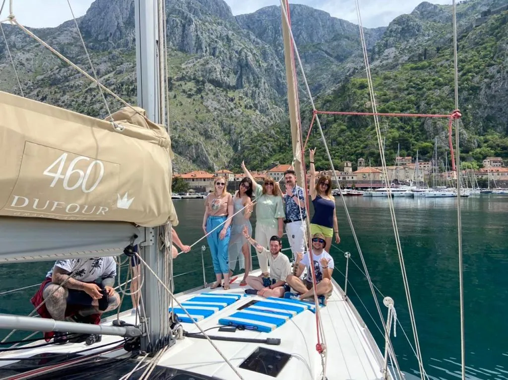 Sunny Wind, a Dufour Dufour 460 Grand Large sailboat at Tivat, Montenegro