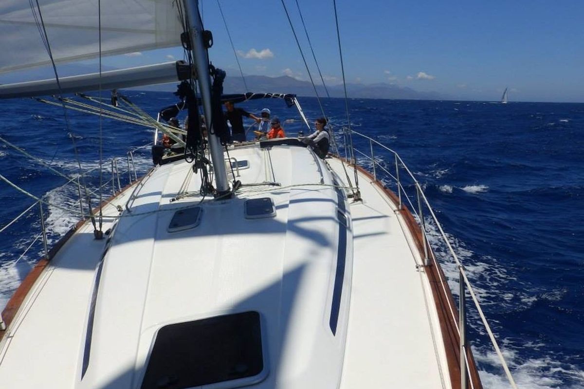 Deck of Freedom, a Bavaria 44 sailboat at Split, Croatia