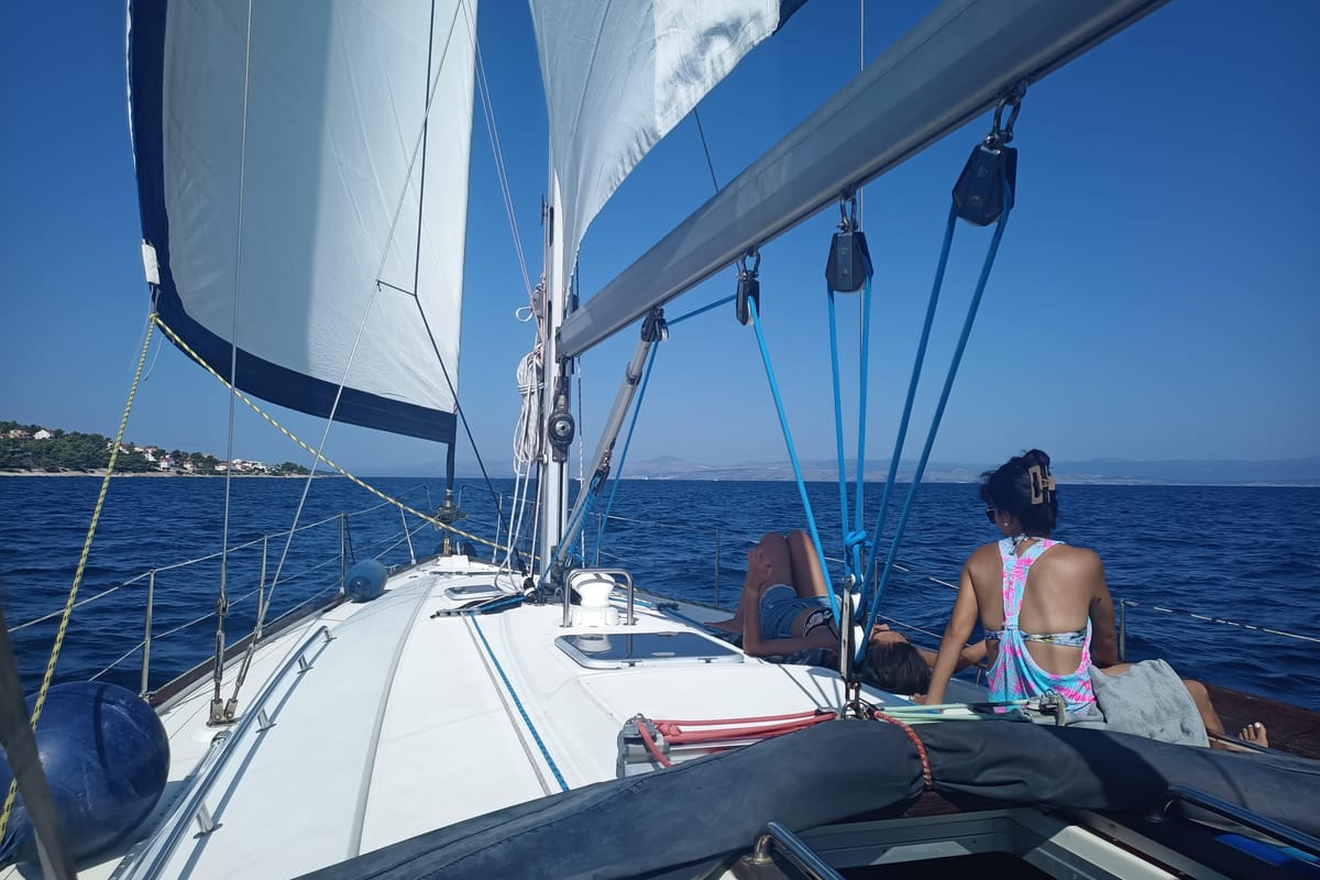 Deck of Freedom, a Bavaria 44 sailboat at Split, Croatia